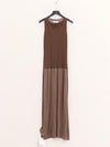 SWAYING 25 Early Autumn One-shoulder splicing bud vest dress SW-SW25PF2L02C2-ZONG Brown